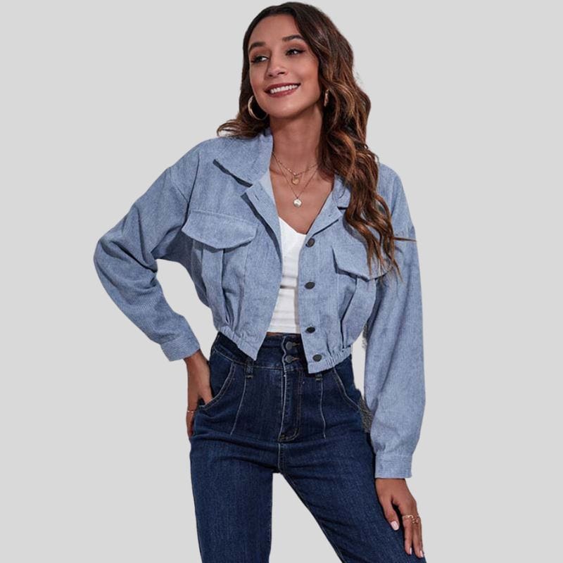 Veste en Velours Bleu Femme