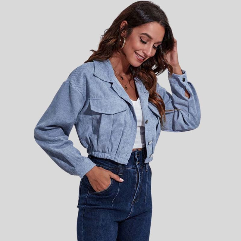 Veste en Velours Bleu Femme