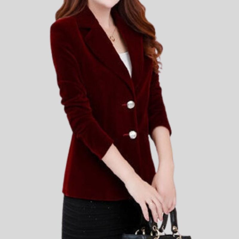 Veste en Velours Bordeaux Femme