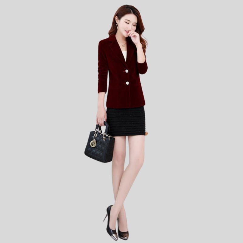 Veste en Velours Bordeaux Femme
