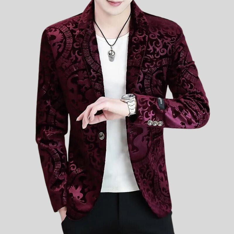 Veste en Velours Bordeaux Homme