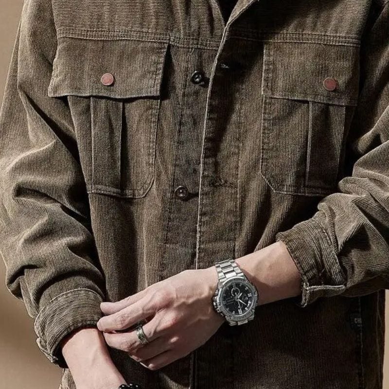 Veste en Velours Marron Homme