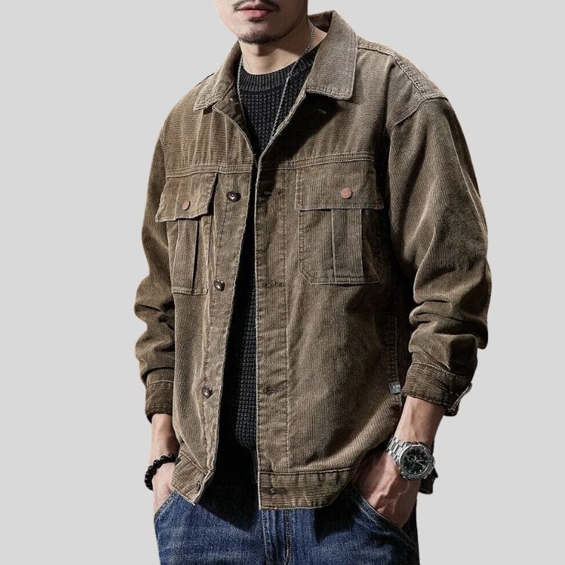 Veste en Velours Marron Homme