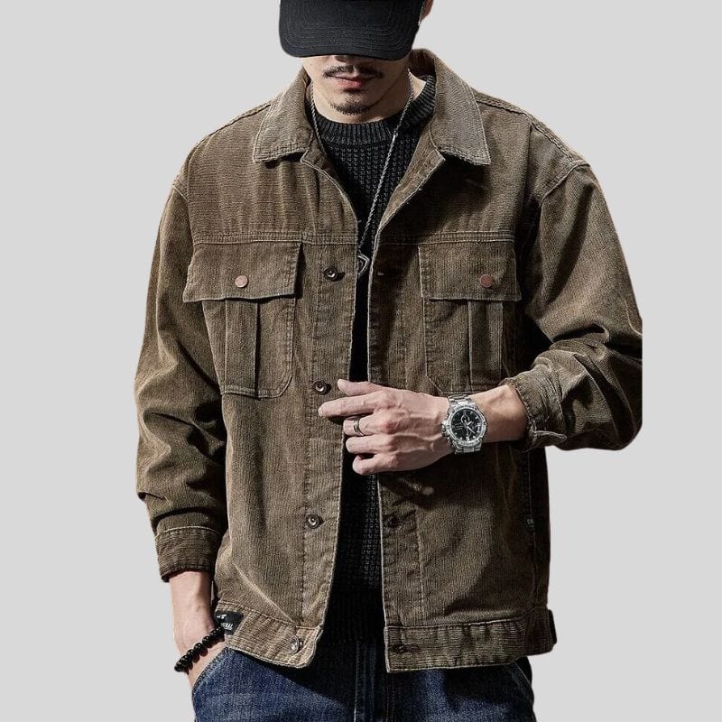 Veste en Velours Marron Homme