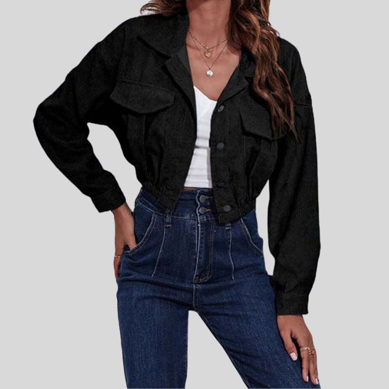 Veste en Velours Noir Femme