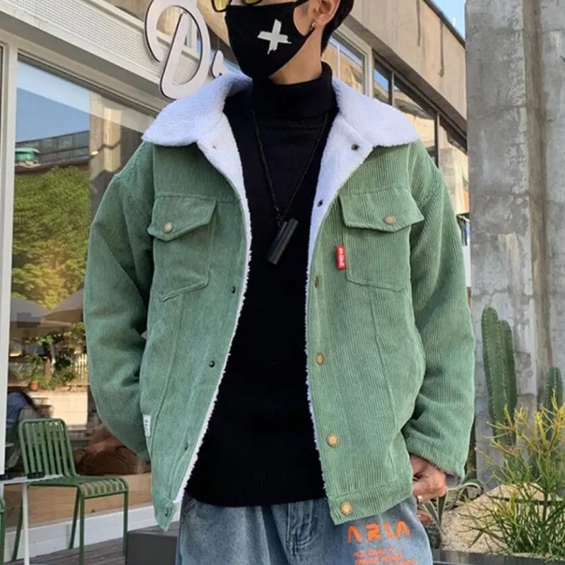 Veste en Velours Verte Homme