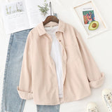 Chemise Velour Cotelé Femme