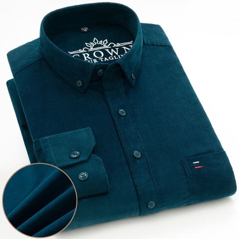 Chemise Velours Verte Homme
