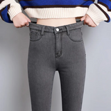 Jean Velours Femme Elastique Gris