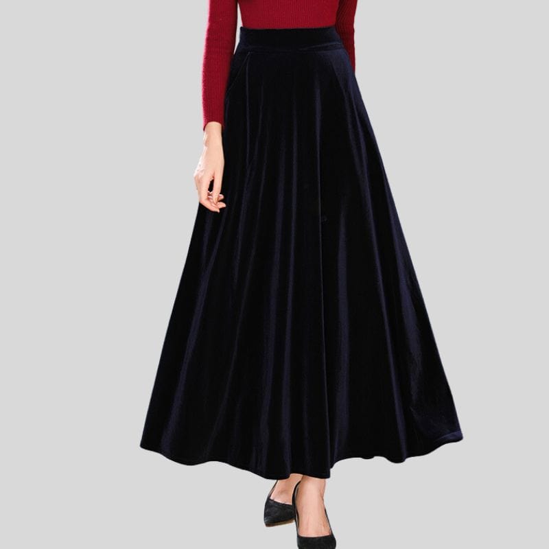 Jupe Longue en Velours Femme