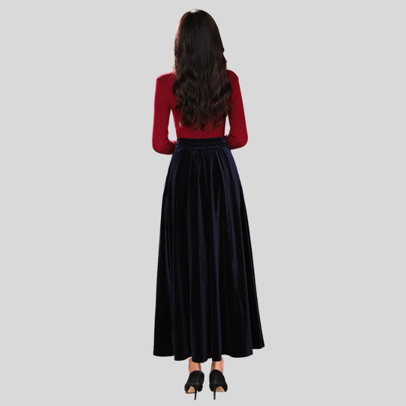 Jupe Longue en Velours Femme