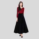 Jupe Longue en Velours Femme