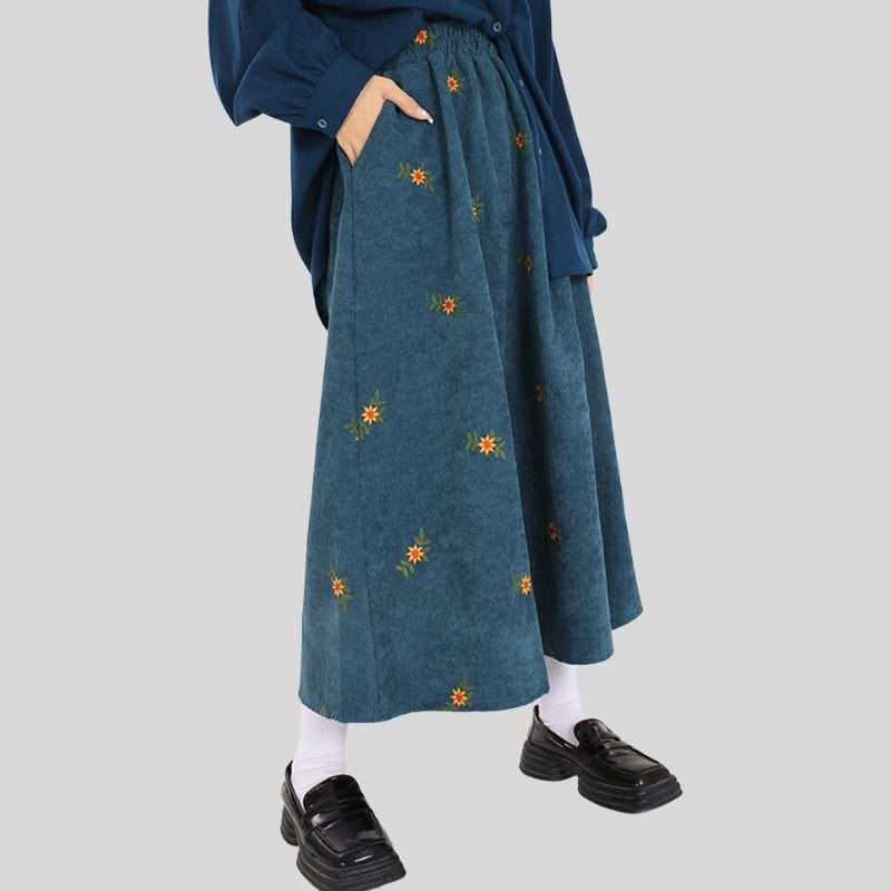 Jupe Velour Cotelé