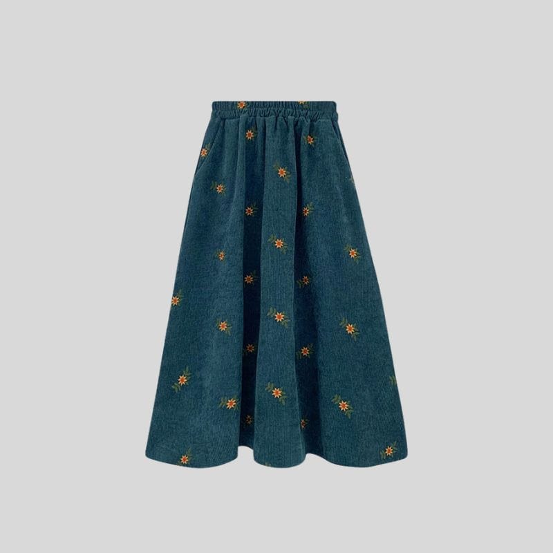 Jupe Velour Cotelé