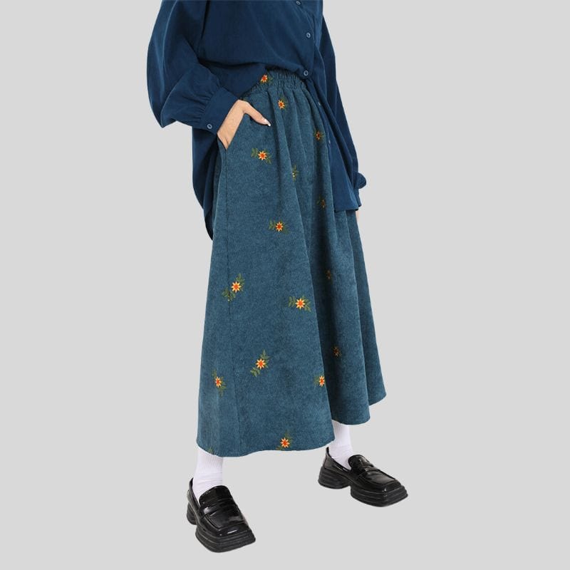 Jupe Velour Cotelé