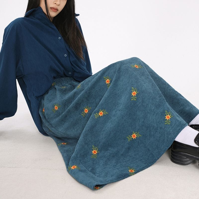 Jupe Velour Cotelé