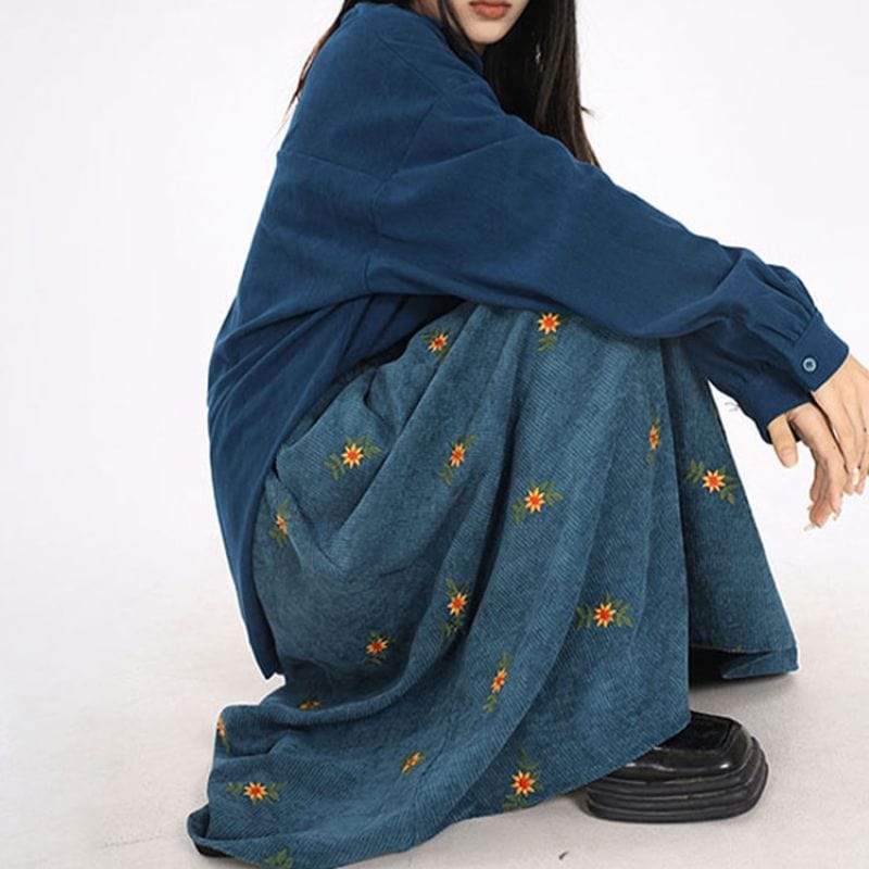 Jupe Velour Cotelé