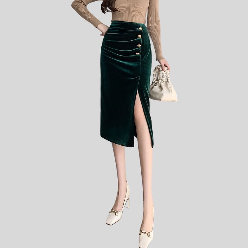 Jupe Velour Verte