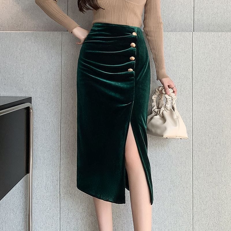Jupe Velour Verte