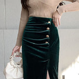 Jupe Velour Verte