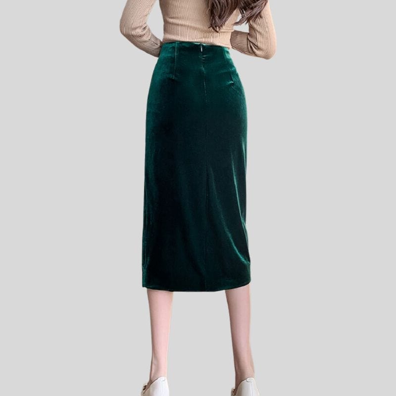Jupe Velour Verte