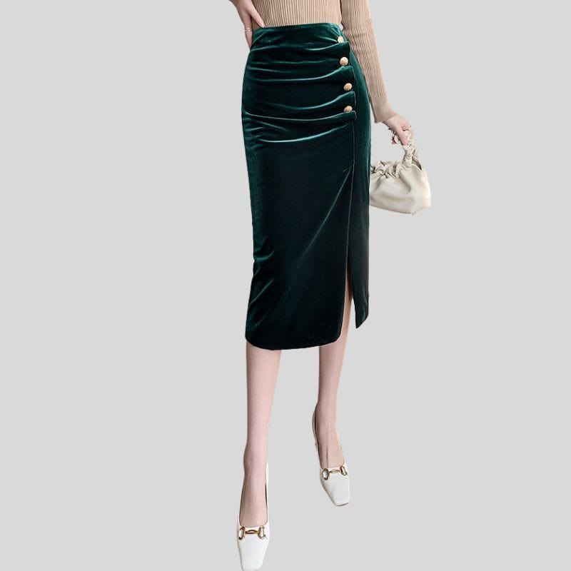Jupe Velour Verte