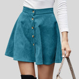 Jupe Velours Cotelé Bleu