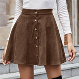 Jupe en Velour Marron