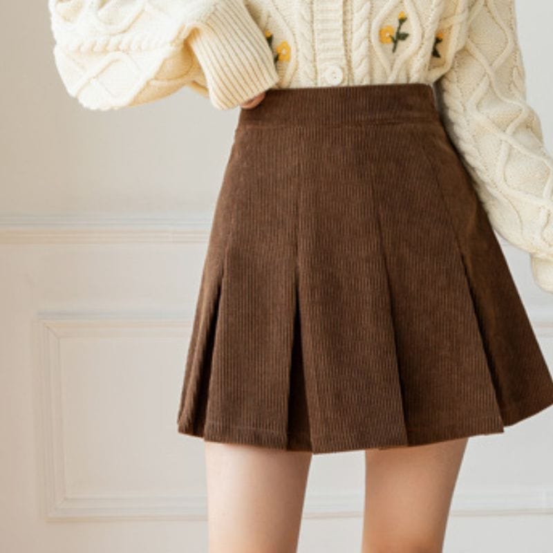 Jupe en Velours Marron