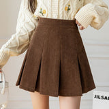 Jupe en Velours Marron