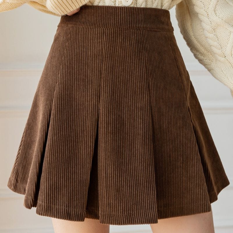 Jupe en Velours Marron