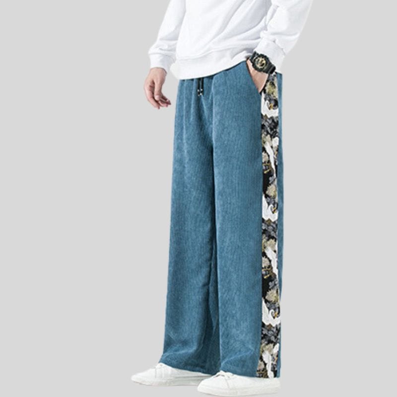 Pantalon Velour Homme Bleu