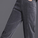 Pantalon Velours Femme Coupe Droite