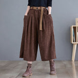 Pantalon Velours Femme Marron