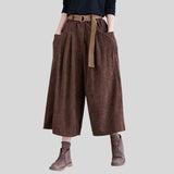 Pantalon Velours Femme Marron