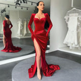 Robe Longue Velours Rouge