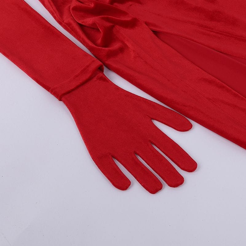 Robe Longue Velours Rouge