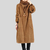 Robe Velour Cotelé