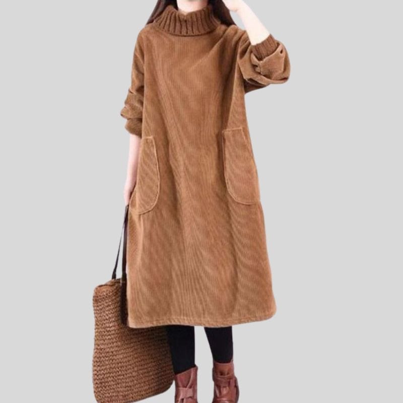 Robe Velour Cotelé