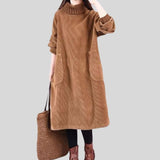 Robe Velour Cotelé