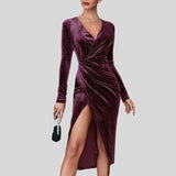 Robe Velour Manche Longue