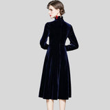 Robe Velours Bleu Marine