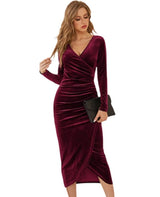 Robe Velours Bordeaux
