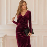 Robe Velours Bordeaux