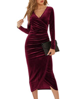 Robe Velours Bordeaux