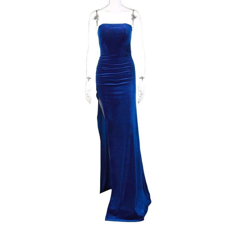 Robe en Velour Bleu