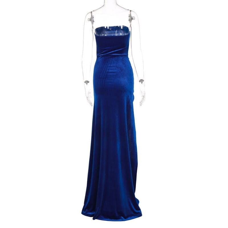 Robe en Velour Bleu