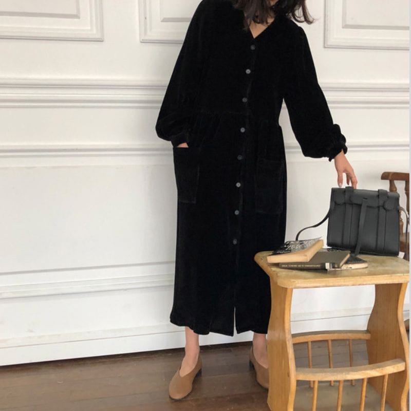 Robe en Velour Noir