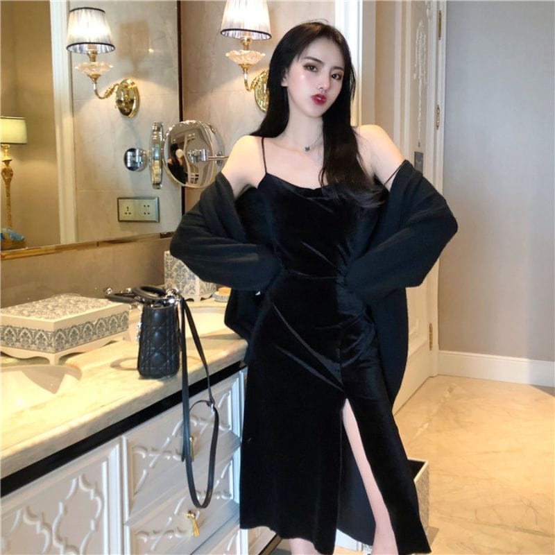 Robe en Velour Noire