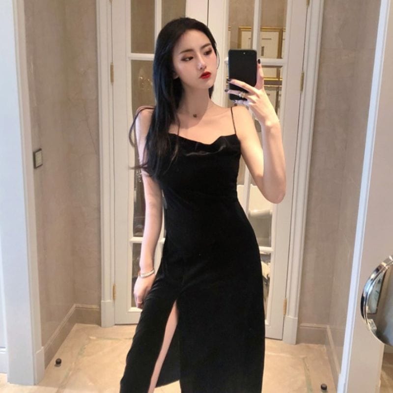 Robe en Velour Noire